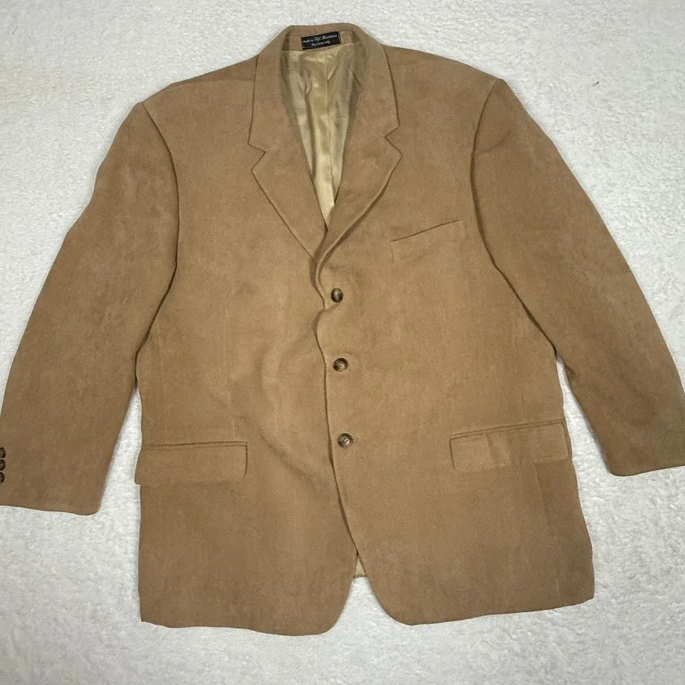 Andrew Fezza Mens 48R Tan Corduroy Blazer Jacket Three Button Sport‎ Coat